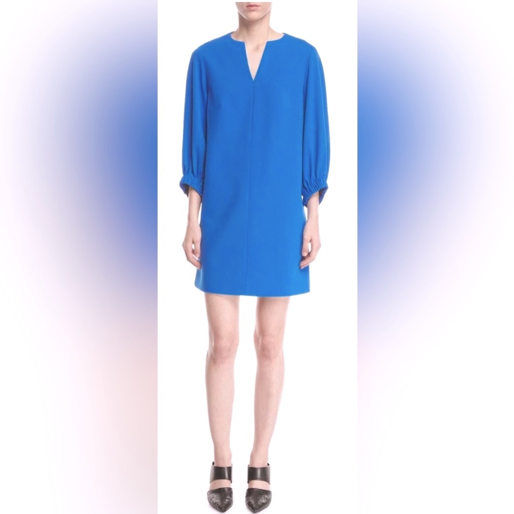 *Blogger Favorite* TIBI Blue Crepe Mini w Dress 3/4 Sleeves